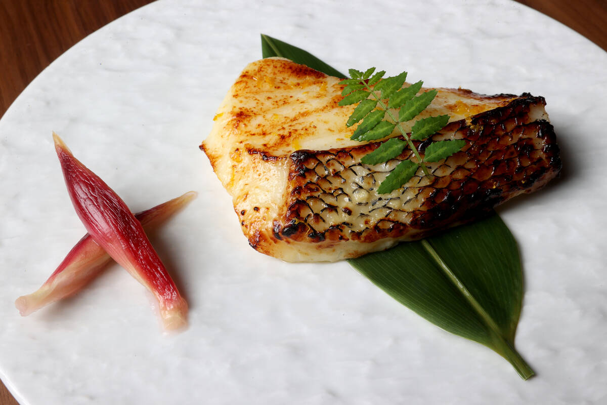 Toothfish Saikyo at Wakuda in The Venetian on the Strip in Las Vegas Thursday, June 30, 2022. ( ...