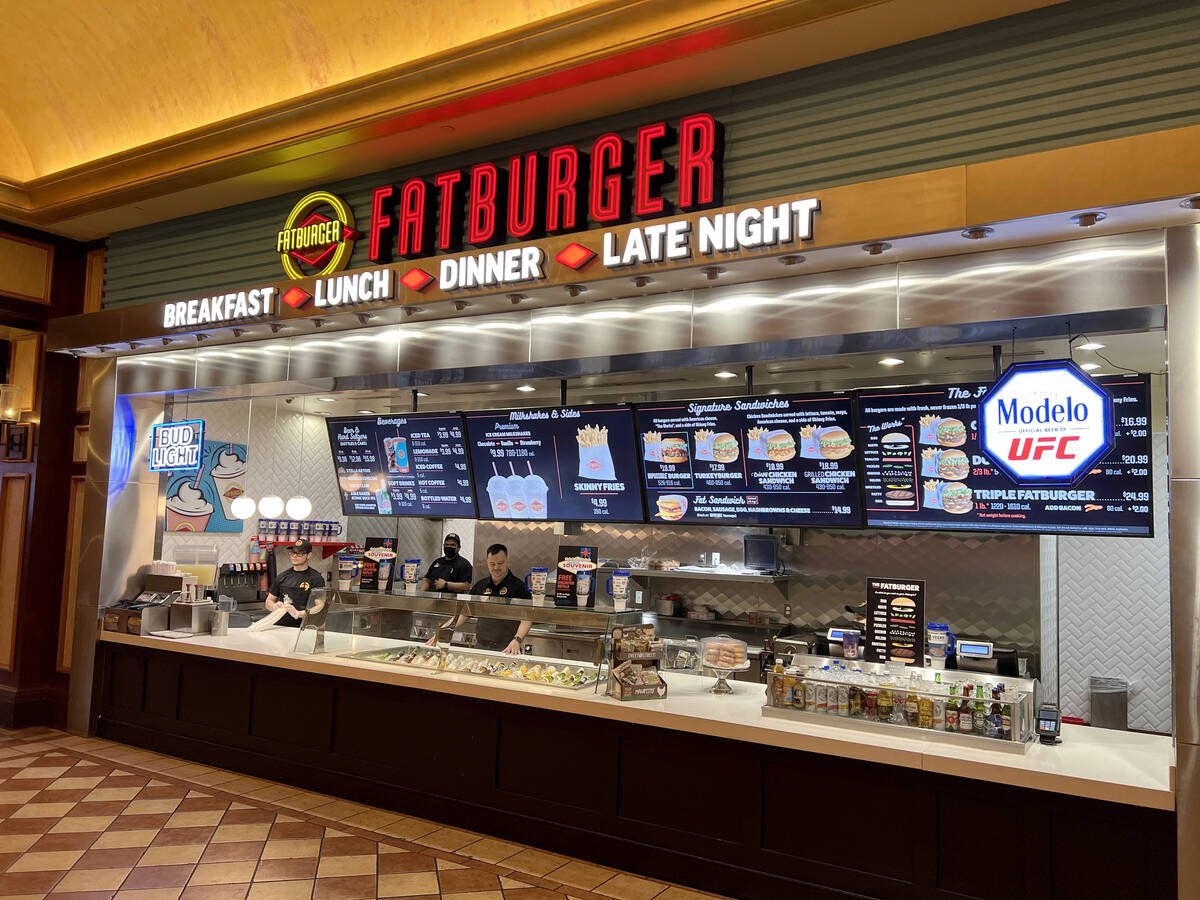 Fatburger in the food court at The Venetian on the Strip in Las Vegas Thursday, June 30, 2022. ...