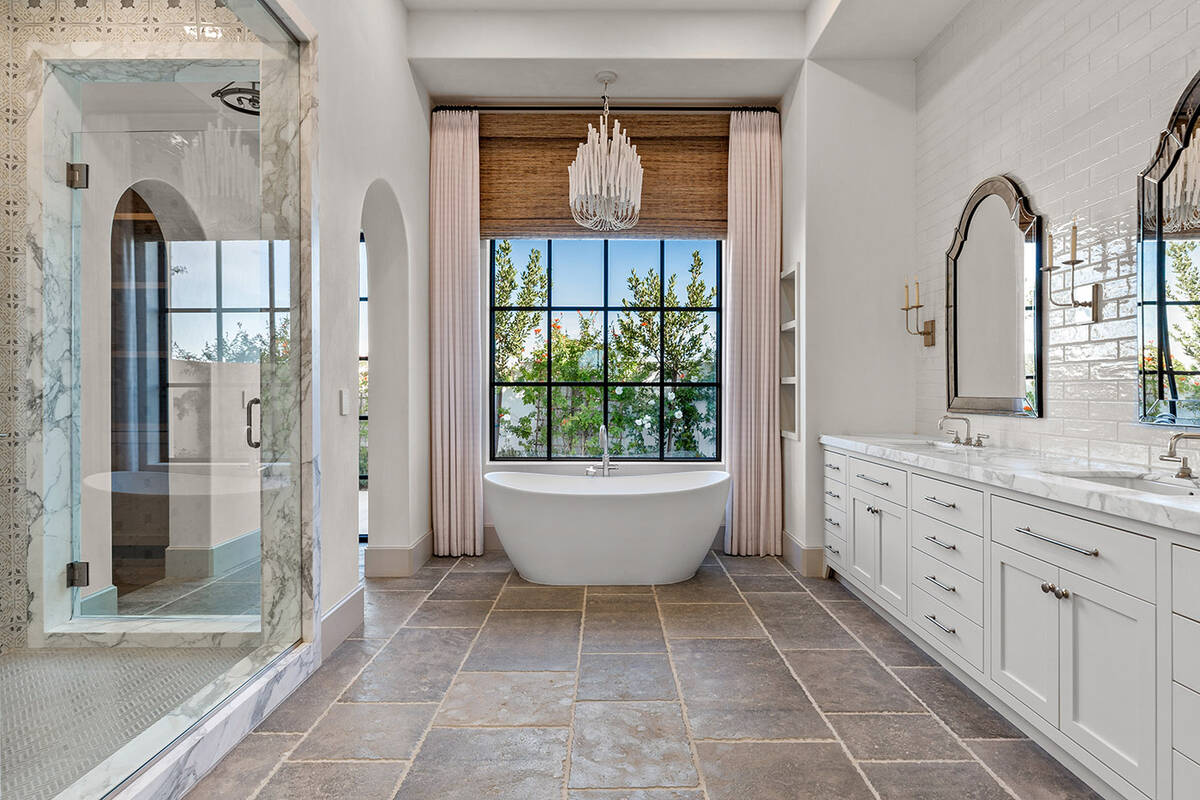 Ivan Sher Group The spa-like master bath includes a private outdoor terrace with an outdoor shower.