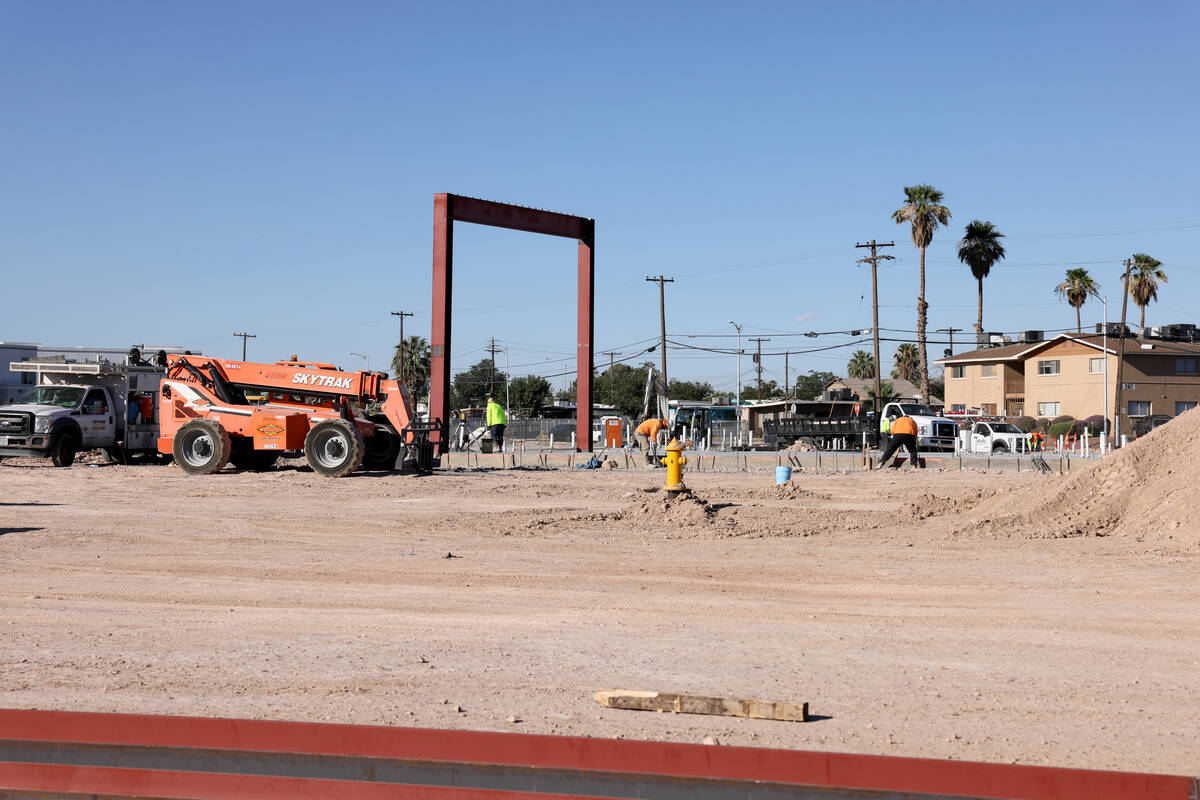 Construction continues on a Wildfire Casino on East Fremont Street south of Charleston Boulevar ...