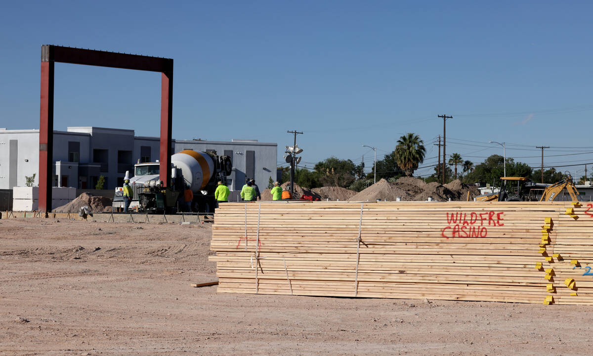 Construction continues on a Wildfire Casino on East Fremont Street south of Charleston Boulevar ...