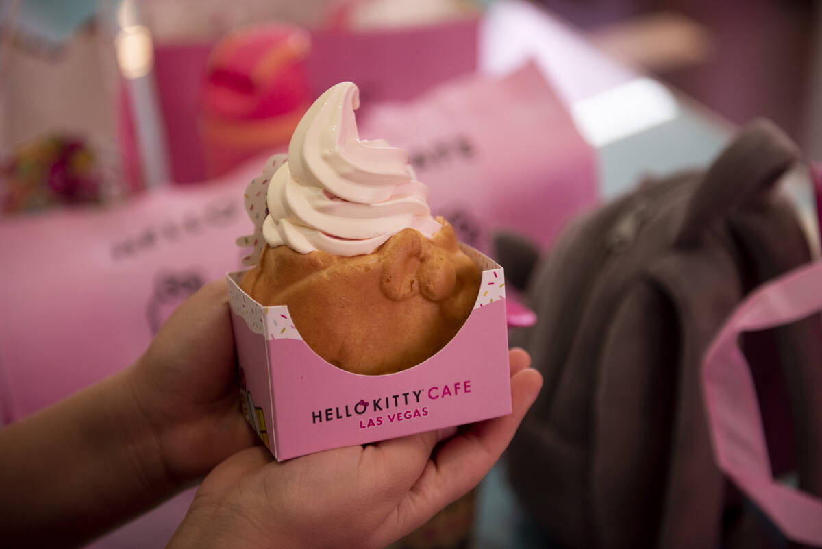 Hello Kitty Cafe Las Vegas - This Hello Kitty cupcake is almost