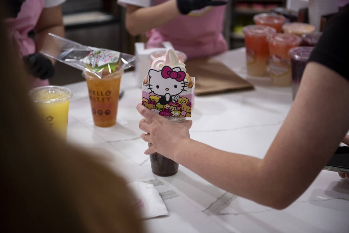 The new Hello Kitty Cafe opened inside Fashion Show Mall on Friday, July 8, 2022, in Las Vegas. ...