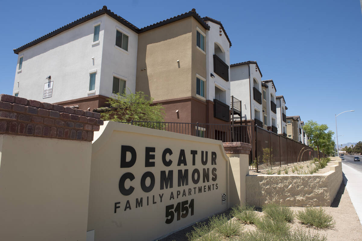 The Decatur Commons affordable housing complex on Friday, July 1, 2022, in Las Vegas. (Steel Br ...