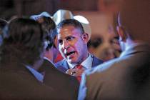 FILE - Nevada candidate for governor Joey Gilbert works the crowd during a rally for Nevada Rep ...