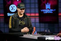 Phil Hellmuth is shown at the PokerGO studio in Las Vegas. (Antonio Abrego/PokerGO)