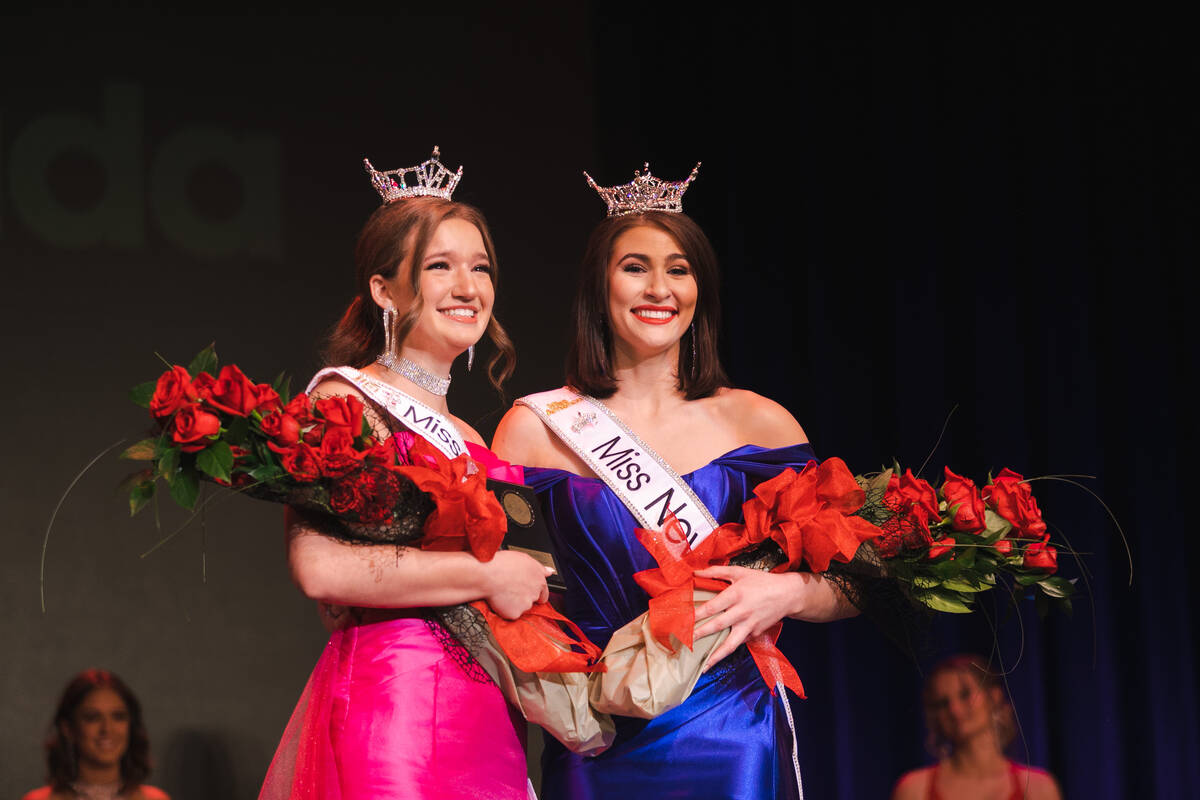 Miss Nevada 2022, Heather Renner, right, and Miss Nevada's Outstanding Teen, Megan Dwyer, left, ...