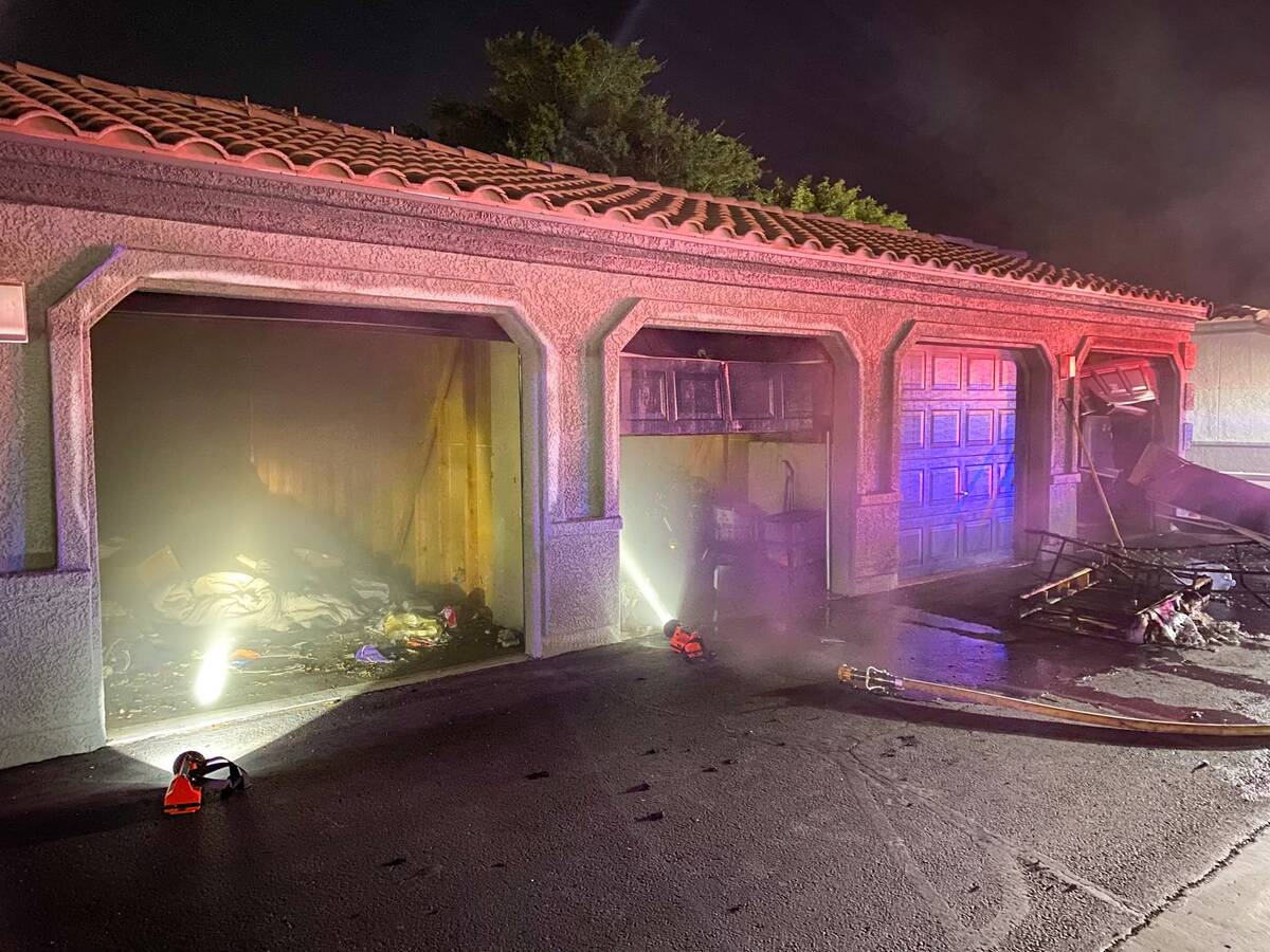North Las Vegas firefighters respond fire calls, Monday, July 4, 2022, in North Las Vegas. Acco ...