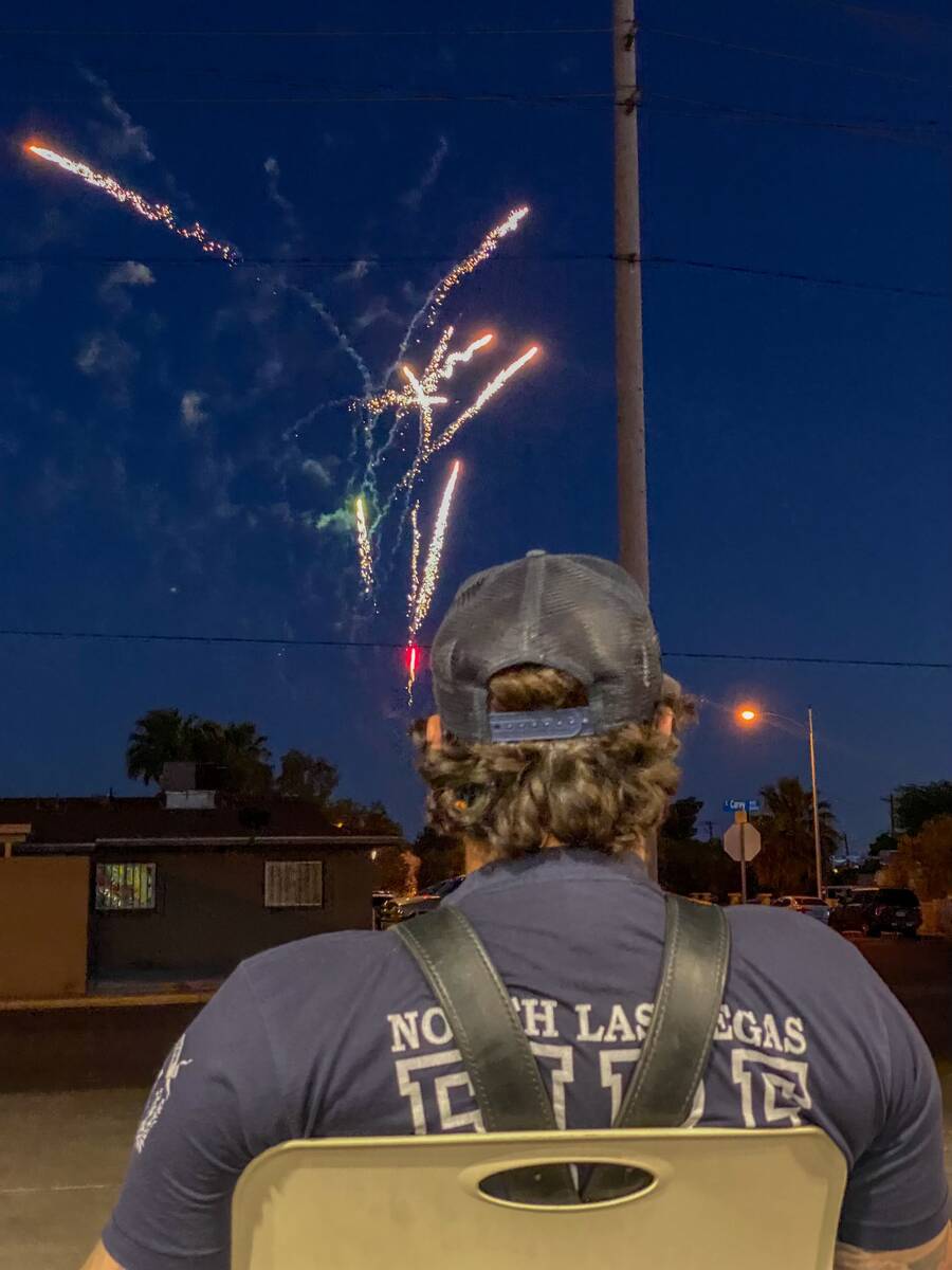 North Las Vegas firefighters respond fire calls, Monday, July 4, 2022, in North Las Vegas. Acco ...
