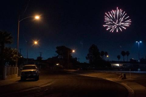 Fireworks go off over North Las Vegas on Monday, July 4, 2022. (Steel Brooks/Las Vegas Review-J ...