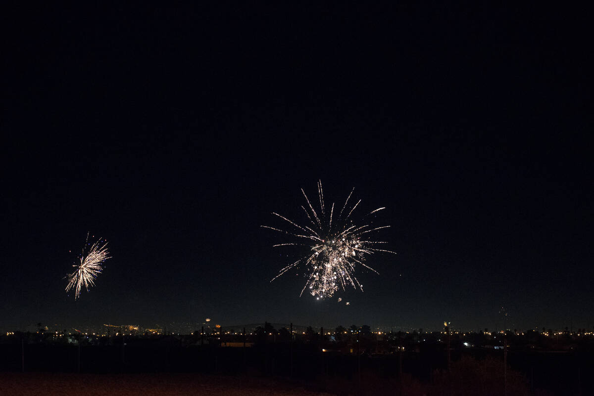 Fireworks go off over North Las Vegas on Monday, July 4, 2022. (Steel Brooks/Las Vegas Review-J ...