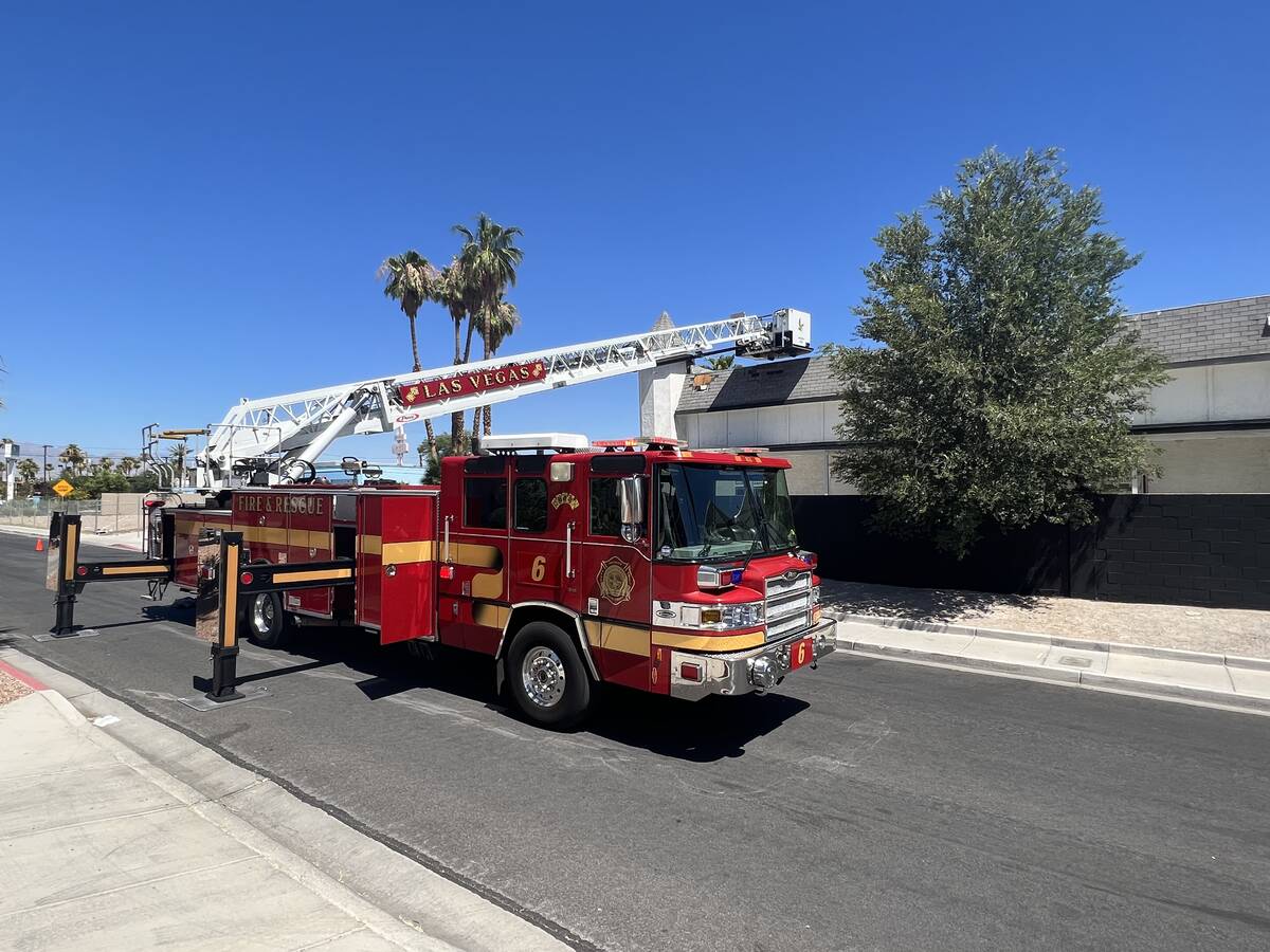 A Las Vegas Fire and Rescue crew is shown running training drills at the shuttered Mansion 54, ...