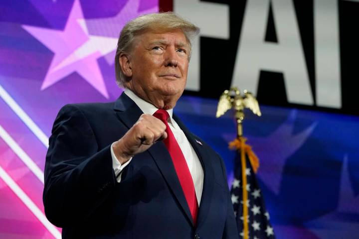 Former President Donald Trump speaks at the Road to Majority conference Friday, June 17, 2022, ...