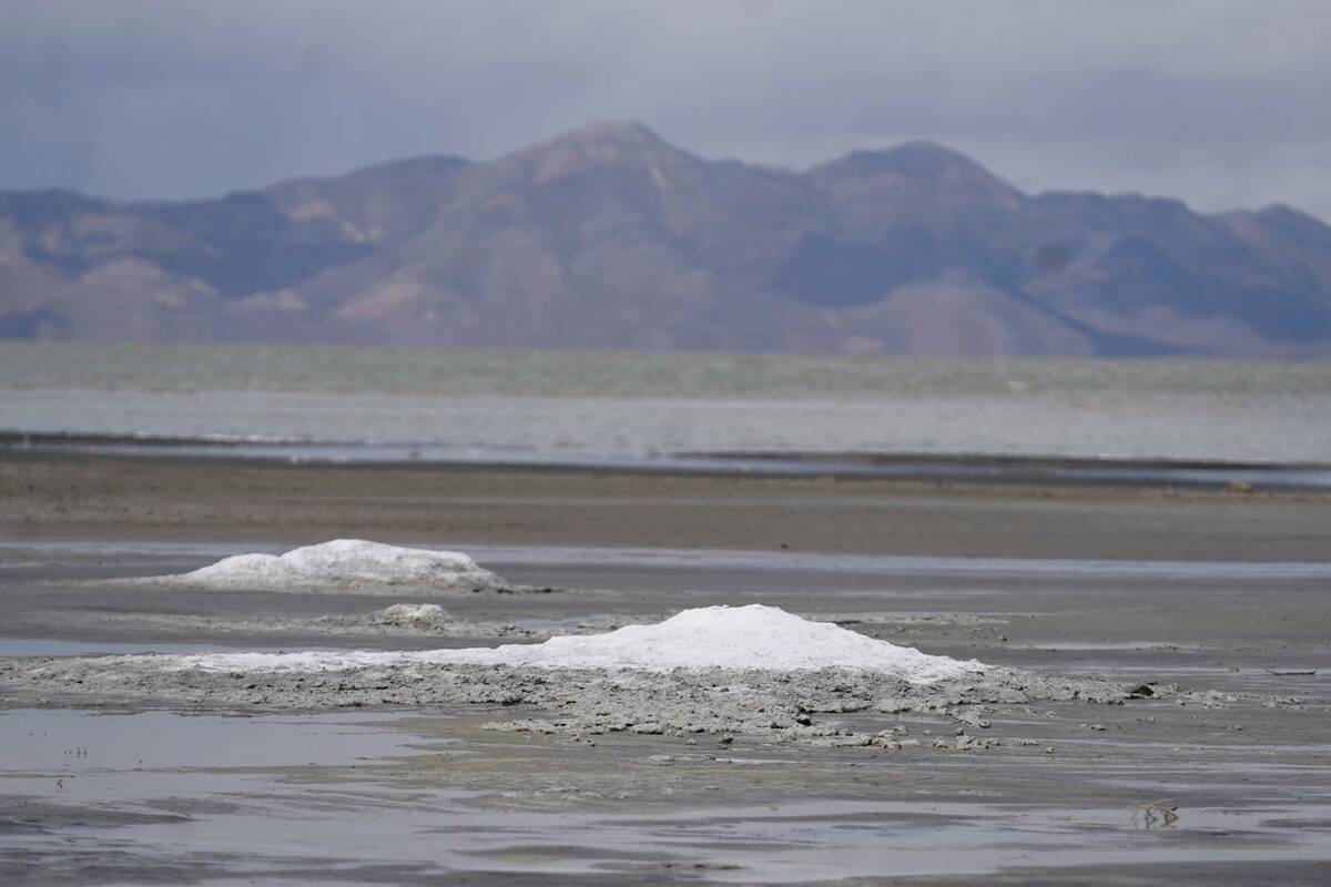 Mirabilite spring mounds are shown at the Great Salt Lake on May 3, 2022, near Salt Lake City. ...