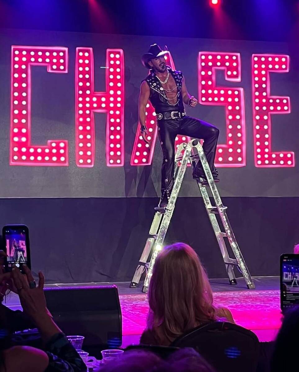 Chase Brown is shown with his Disco Ladder. The popular country artists is at Notoriety Live’ ...