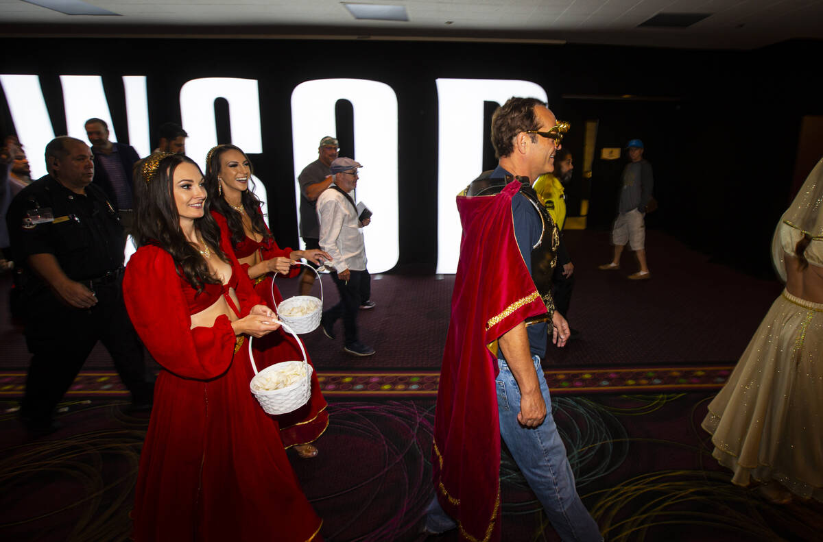 Actor and World Series of Poker master of ceremonies Vince Vaughn walks around during the WSOP ...