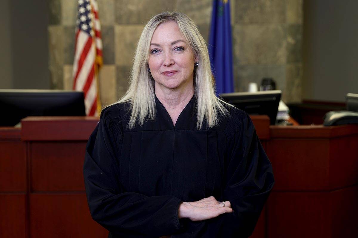 Chief District Judge Linda Bell in court at the Regional Justice Center in downtown Las Vegas, ...