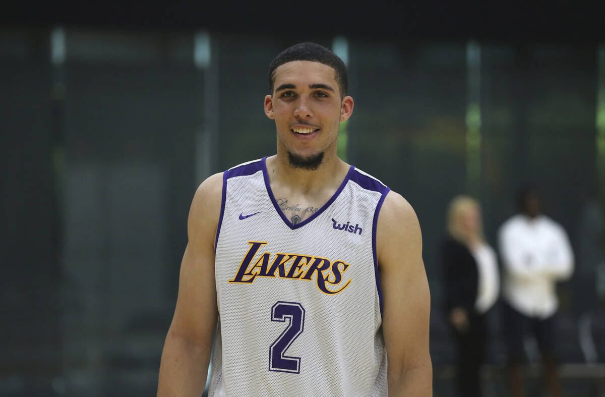 LiAngelo Ball participates in a pre-draft workout at the Los Angeles Lakers' NBA basketball fac ...