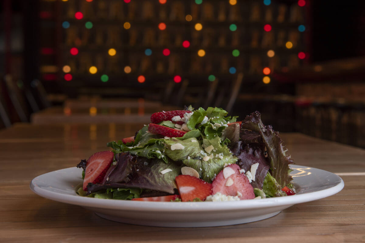 The Strawberry Fields salad at Brooklyn Bowl on Friday, July 8, 2022, in Las Vegas. (Steel Broo ...