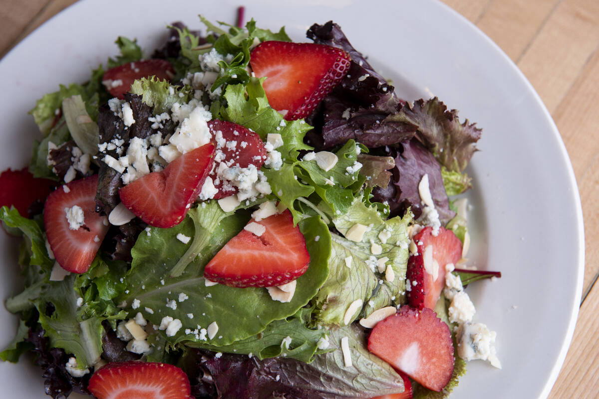 The Strawberry Fields salad at Brooklyn Bowl on Friday, July 8, 2022, in Las Vegas. (Steel Broo ...