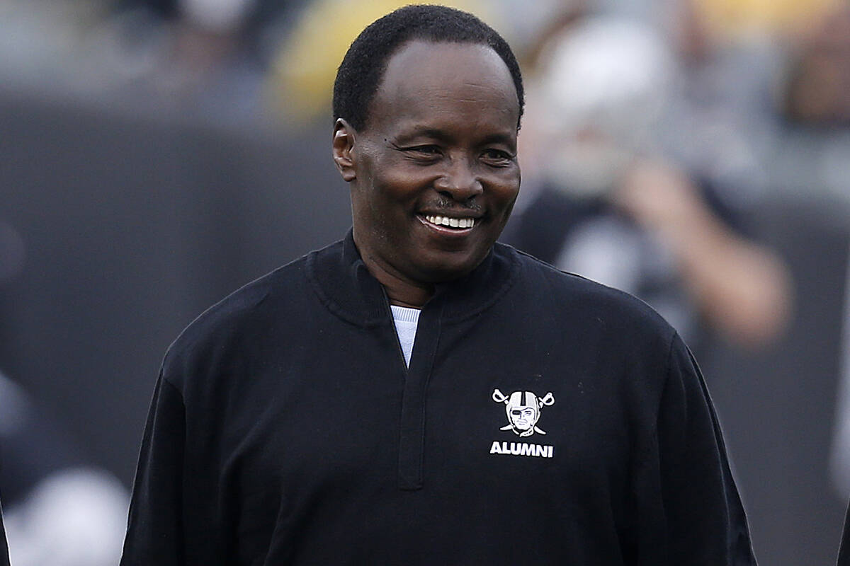 Former Oakland Raiders cornerback Lester Hayes is shown before an NFL football game between the ...