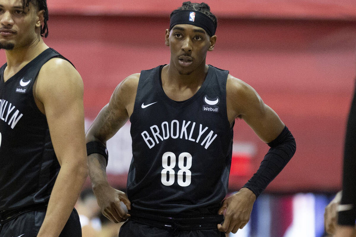 Brooklyn Nets Donovan Williams (88), a former UNLV basketball player, during a game against the ...