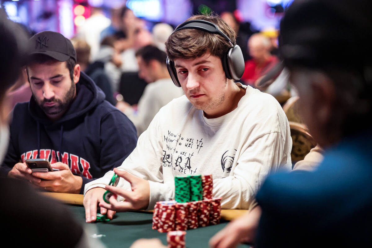 Professional poker player Ali Imsirovic plays during day five of the World Series of Poker Main ...