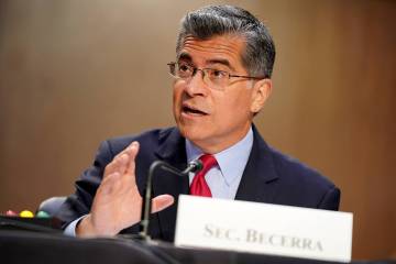 Secretary of Health and Human Services Xavier Becerra in a Sept. 30, 2021, file photo. (Greg Na ...