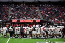 The UNLV spring scrimmage is underway at Allegiant Stadium on Saturday, April 23, 2022, in Las ...