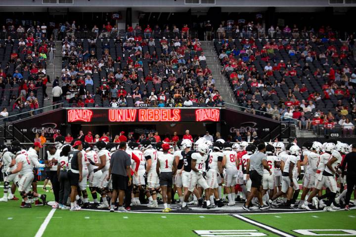 The UNLV spring scrimmage is underway at Allegiant Stadium on Saturday, April 23, 2022, in Las ...