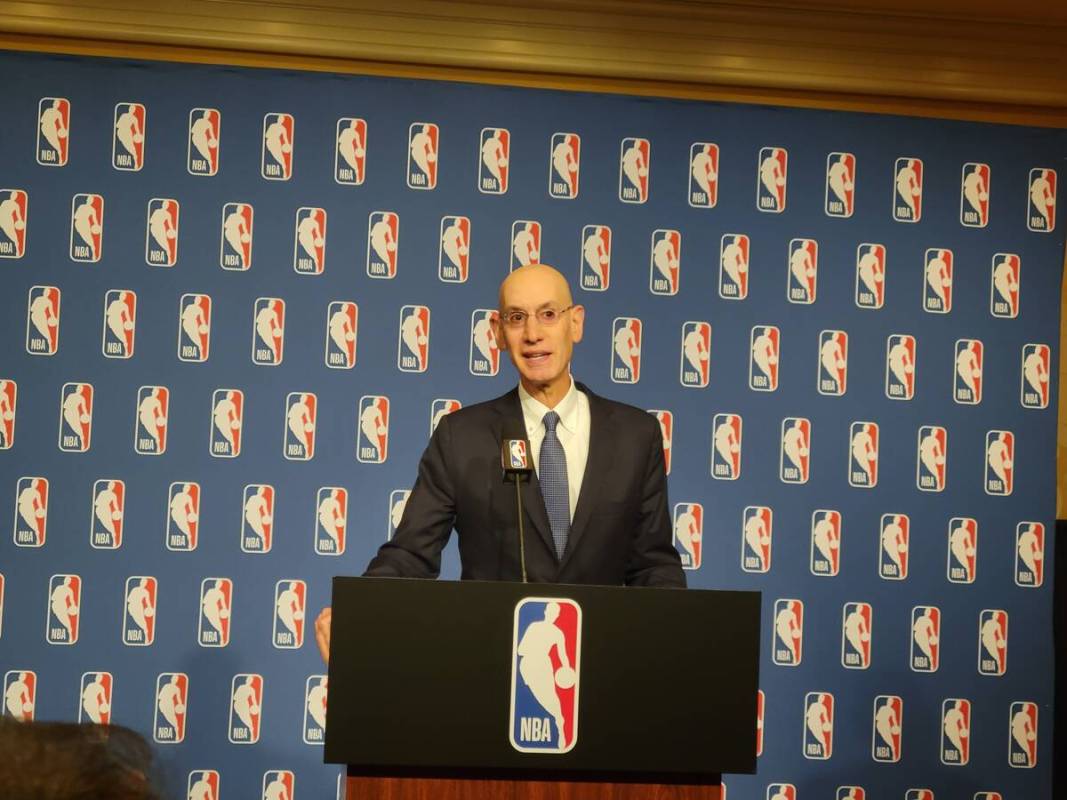 NBA Commissioner Adam Silver addresses the media on Tuesday at the Encore. (Mark Anderson/Las V ...