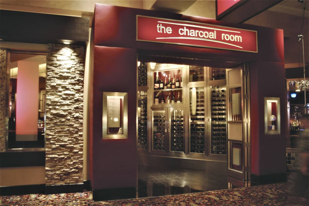 The entrance to The Charcoal Room steakhouse in Santa Fe Station, which is open while a newly d ...