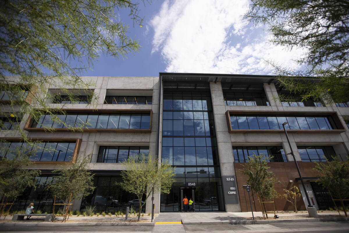 The exterior of CBRE Group's new offices in UnCommons, a mixed-use project, in Las Vegas, Wedne ...