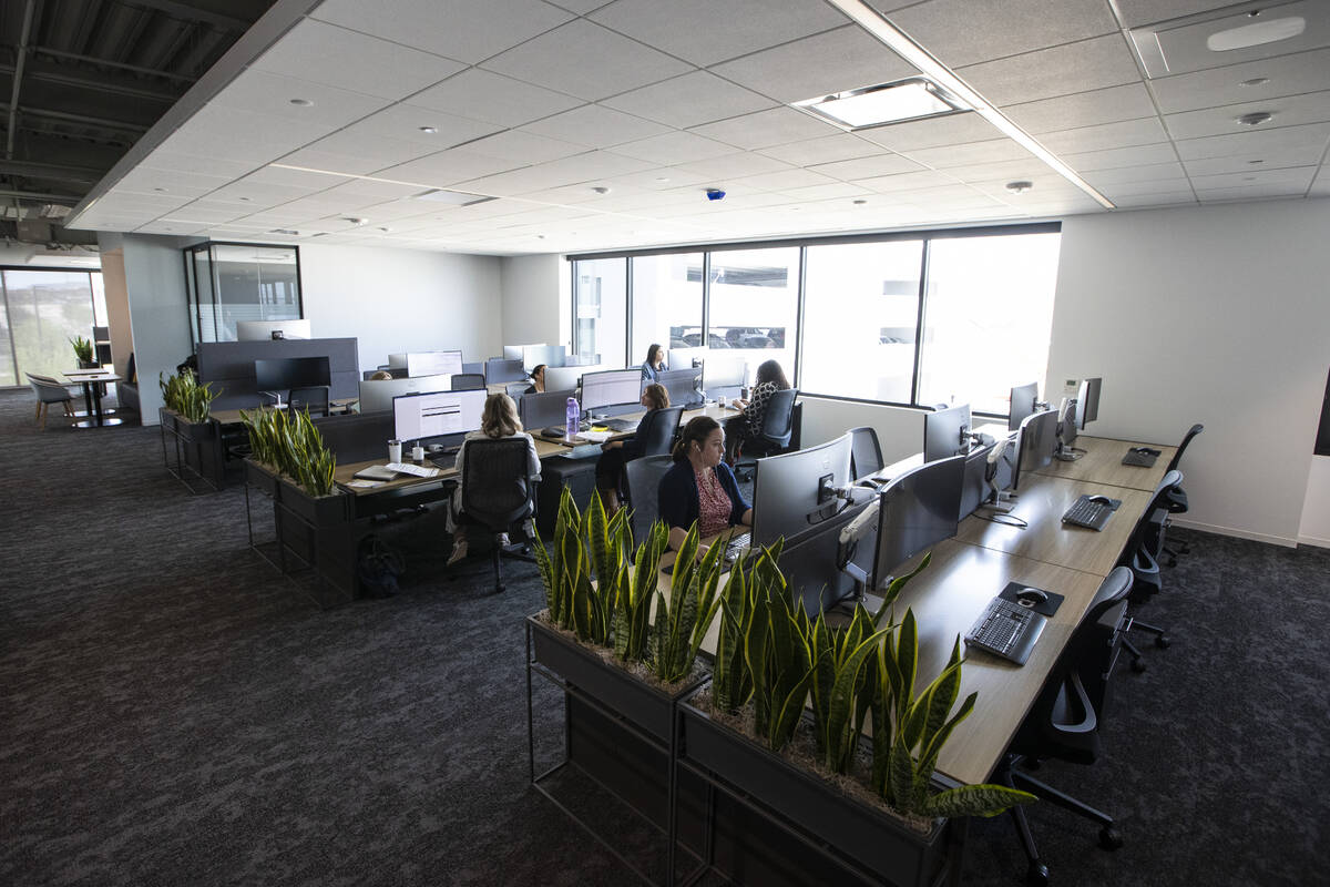 The interior of CBRE Group's new offices in UnCommons, a mixed-use project, in Las Vegas, Wedne ...