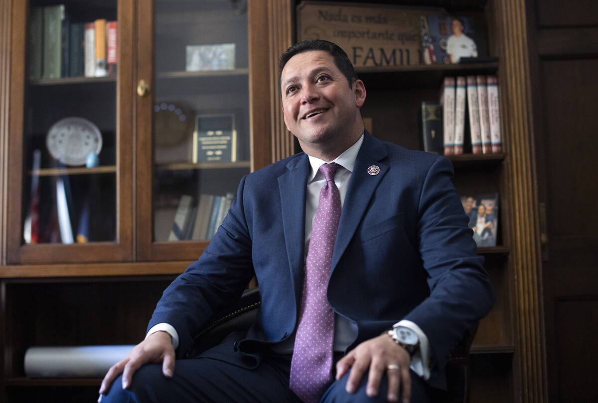 UNITED STATES - OCTOBER 20: Rep. Tony Gonzales, R-Texas, is interviewed by CQ Roll Call via AP ...