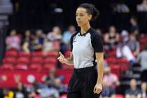 Referee Rachael Rayford officiates during the second half of an NBA Summer League basketball ga ...