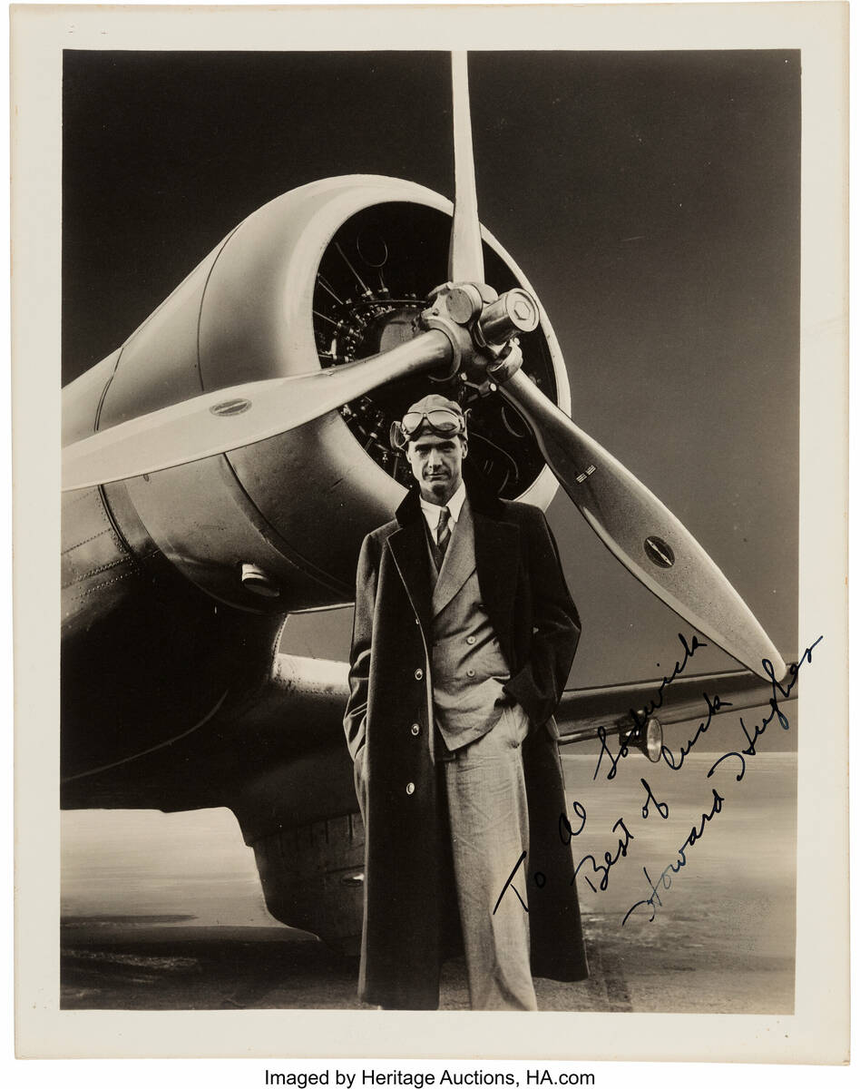 A vintage original gelatin silver photograph of Howard Hughes, depicting the legendary, eccentr ...