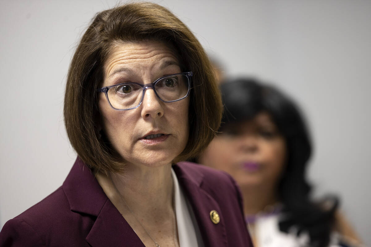 Sen. Catherine Cortez Masto, D-Nev., Friday, July 1, 2022, in Las Vegas. (Ellen Schmidt/Las Veg ...