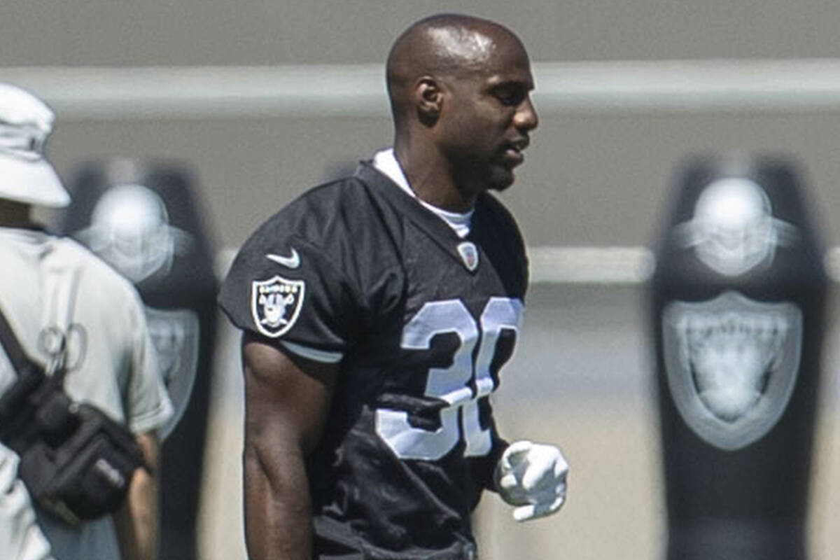 Raiders running back Brittain Brown (38) during a team practice on Thursday, June 2, 2022, at t ...