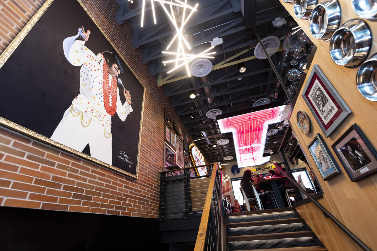 The interior of the Raising Cane’s restaurant in the Showcase Mall in Las Vegas, Tuesday ...