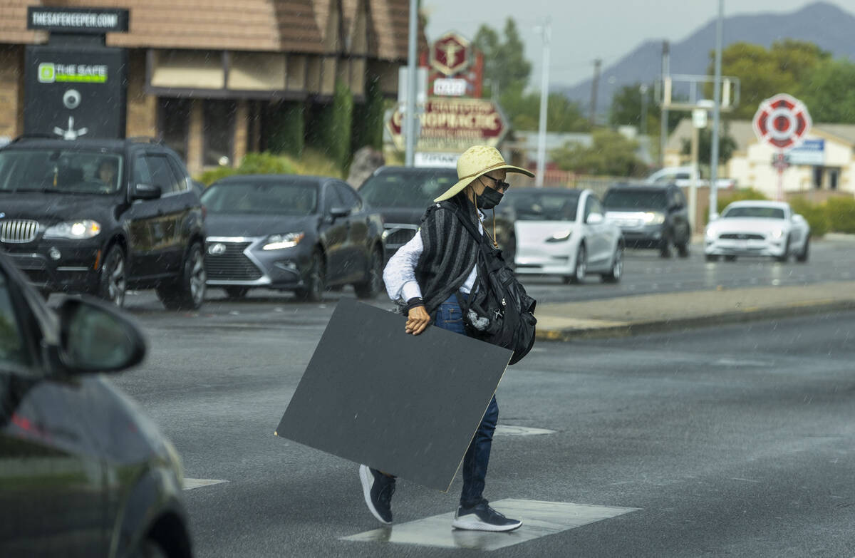 Rain or thunderstorms are possible in the Las Vegas Valley on Sunday, July 17, 2022, according ...