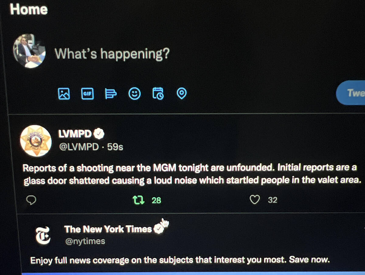 A screenshot of a tweet from Metro explaining the situation at MGM on Saturday, July 16, 2022.