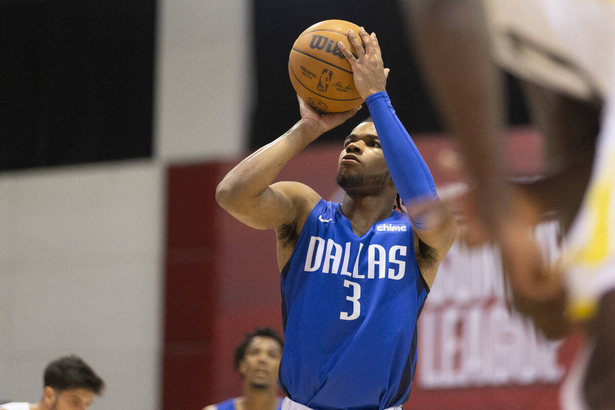 Dallas Mavericks Jaden Hardy (3) shoots a free throws during the first half of a NBA Summer Lea ...