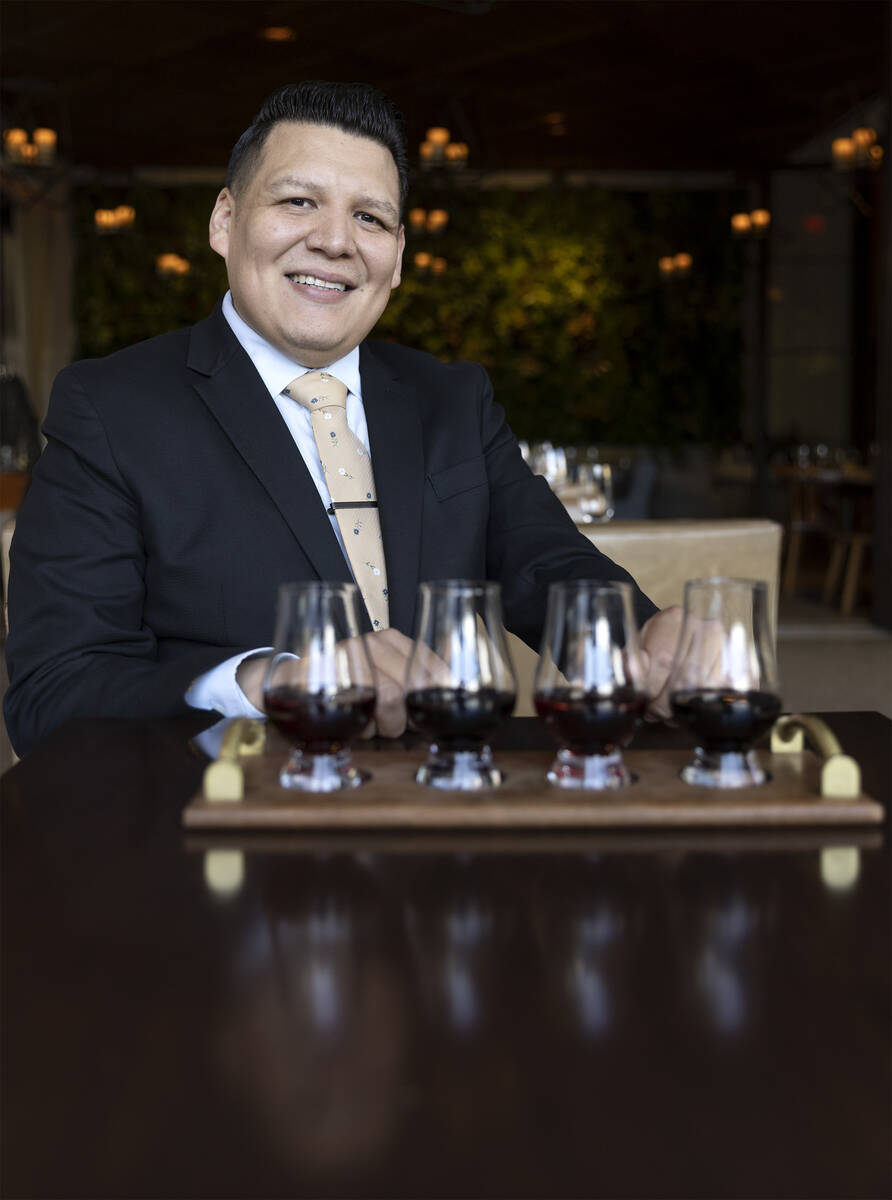 Sommelier Erick Ramirez at La Cave Wine and Food Hideaway in Wynn Las Vegas on Tuesday, July 19 ...
