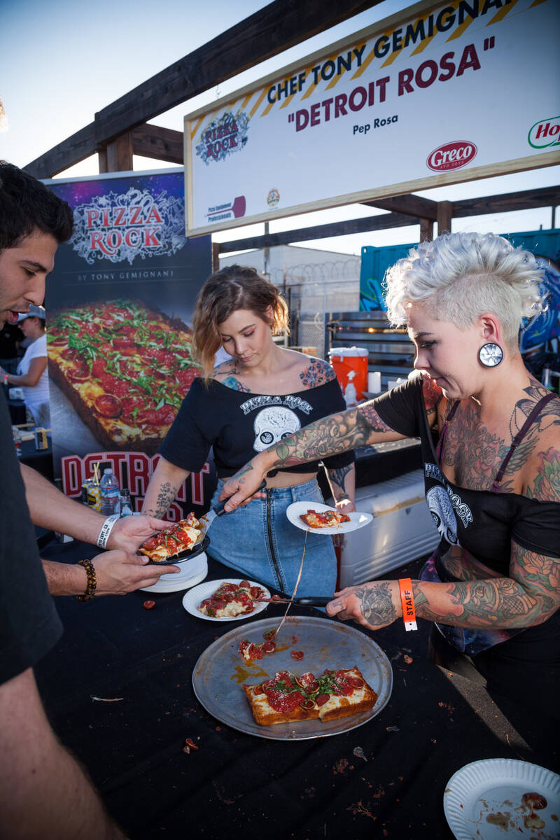 Pizza Rock serves at the 2019 Las Vegas Pizza Festival. The outfit is returning to the 2022 fes ...