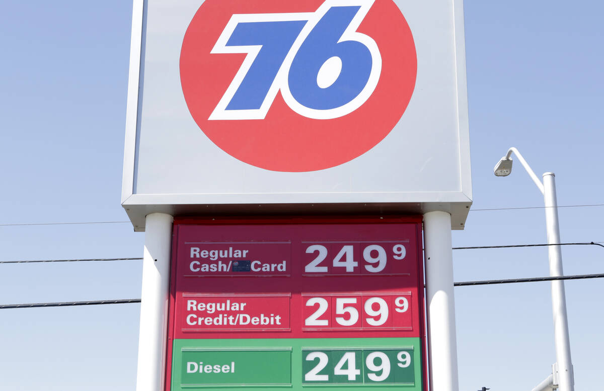 Posted gasoline prices are displayed at the 76 gas station on MLK Boulevard on Tuesday, Aug. 9, ...