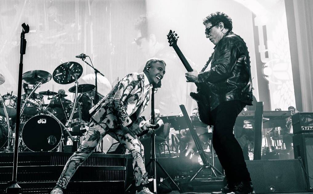 Arnel Pineda and Neal Schon of Journey perform at Resorts World Theatre on Saturday, July 16, 2 ...