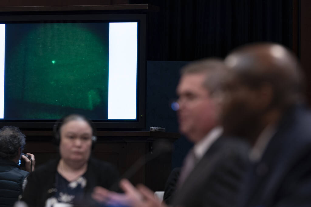 Under Secretary of Defense for Intelligence and Security Ronald Moultrie, right, and Deputy Dir ...