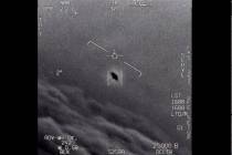 The image from video labeled Gimbal, from 2015, shows an unexplained object (center) as it soar ...