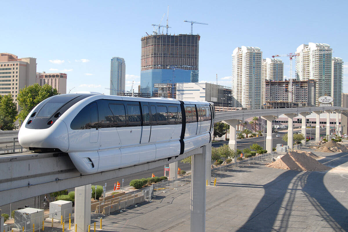 A Las Vegas Monorail car arrives in the Convention Center station on Sept. 7, 2008. The monorai ...